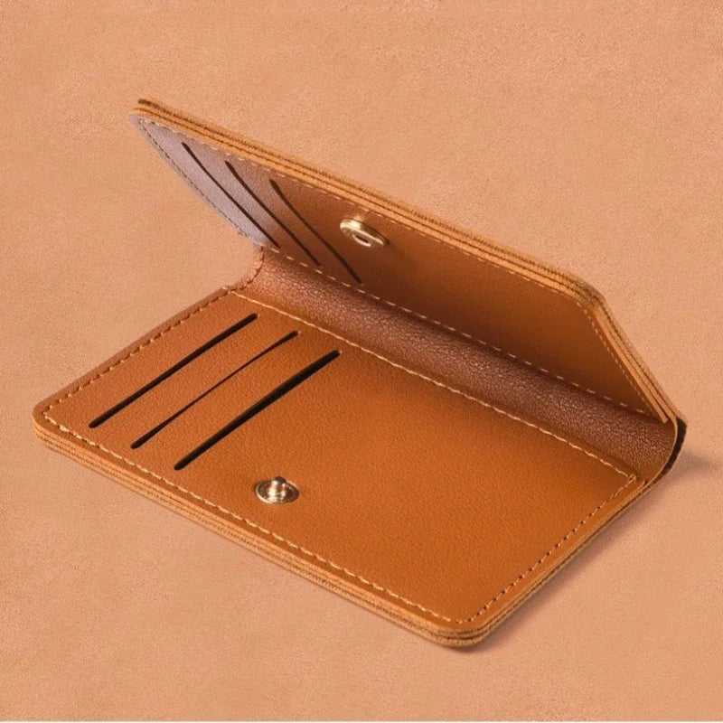 2025 New Women's Wallet Simple Folding Button Small Wallet Driver's License Card Bag Soft Leather Wallet