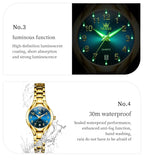 OLEVS 3650 Couple Watches For Men Women Number Scale Waterproof Quartz Dress Wristwatch Luminous Luxury Calendar Business Watch