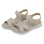 Women's Sandals Summer Casual Non-Slip PU Light Comfort Elastic Soft MD Platform Wedges High Heels Beach Shoes Woman
