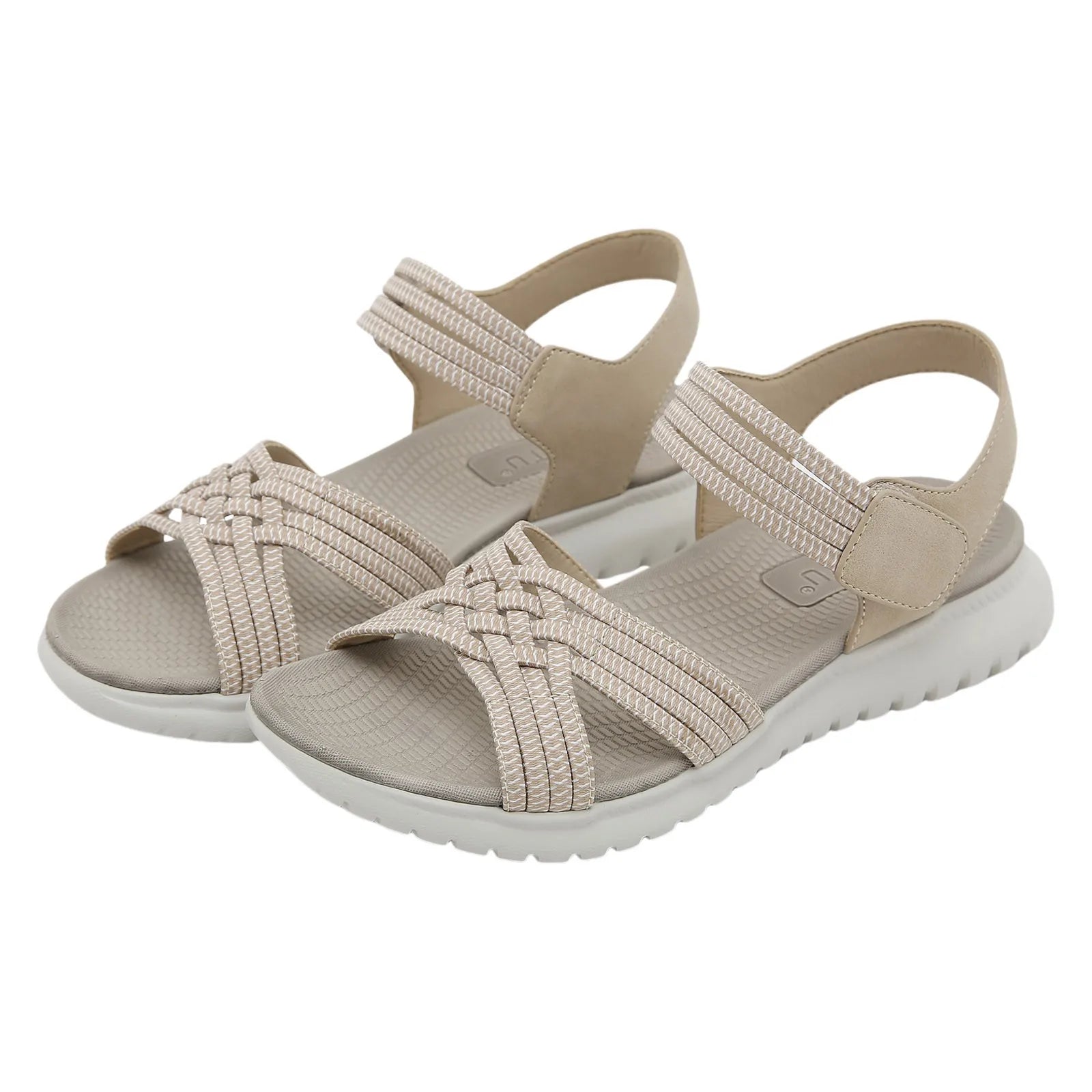 Women's Sandals Summer Casual Non-Slip PU Light Comfort Elastic Soft MD Platform Wedges High Heels Beach Shoes Woman
