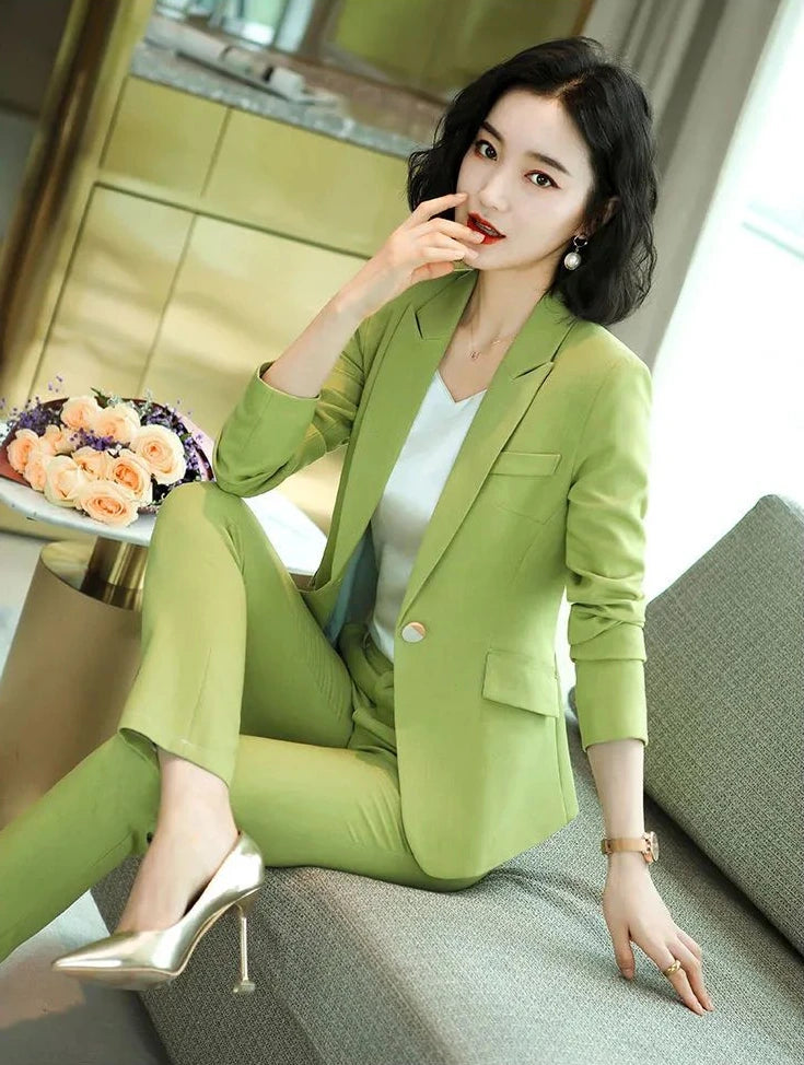 Women's 2 Pant Set Fashion Trousers Suits Office Outfits Professional Wear To Work Two Pieces Sets Pants for Woman Blazer and D