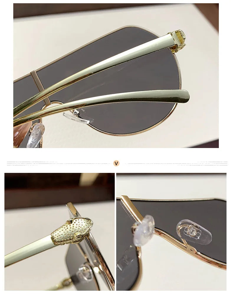 Men's and women's high-end retro fashion sunglasses with large frames suitable outdoor activities driving and sun protection.