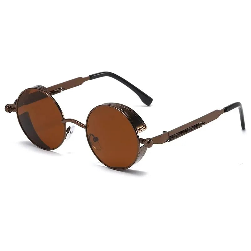 Steampunk Sunglasses For Men Women Round Frame Driving Outdoor Sports UV400 Sun Glasses Fashion Trend Retro Male Female Eyewear