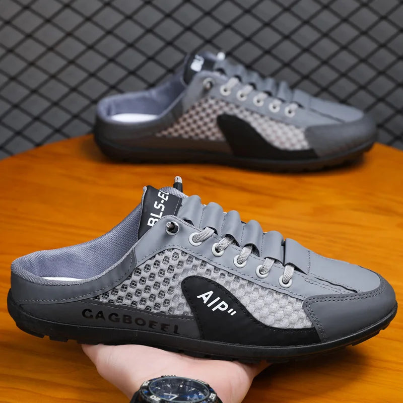 Men's Fashion Soft-soled Half Slippers Men Summer Trendy Bottom Casual Shoes Breathable Slip-on Shoes Sneakers Zapatos De Hombre