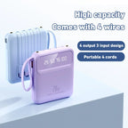 20000mAh Mini Power Bank 4in1 Cable Portable Charger Fast Charging LED Digital Display Poverbank External Battery Mobile Power