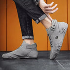Men's Motorcycle Shoes Trendy Street Series Versatile Comfortable Soft Soled Loafers Jogging Training Daily  High Top Men Boots