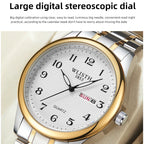 Couple Watch Luxury Quartz Wristwatches For Women Man Bussiness Stainless Steel Watches Waterproof Week Date Wristwatch Clock