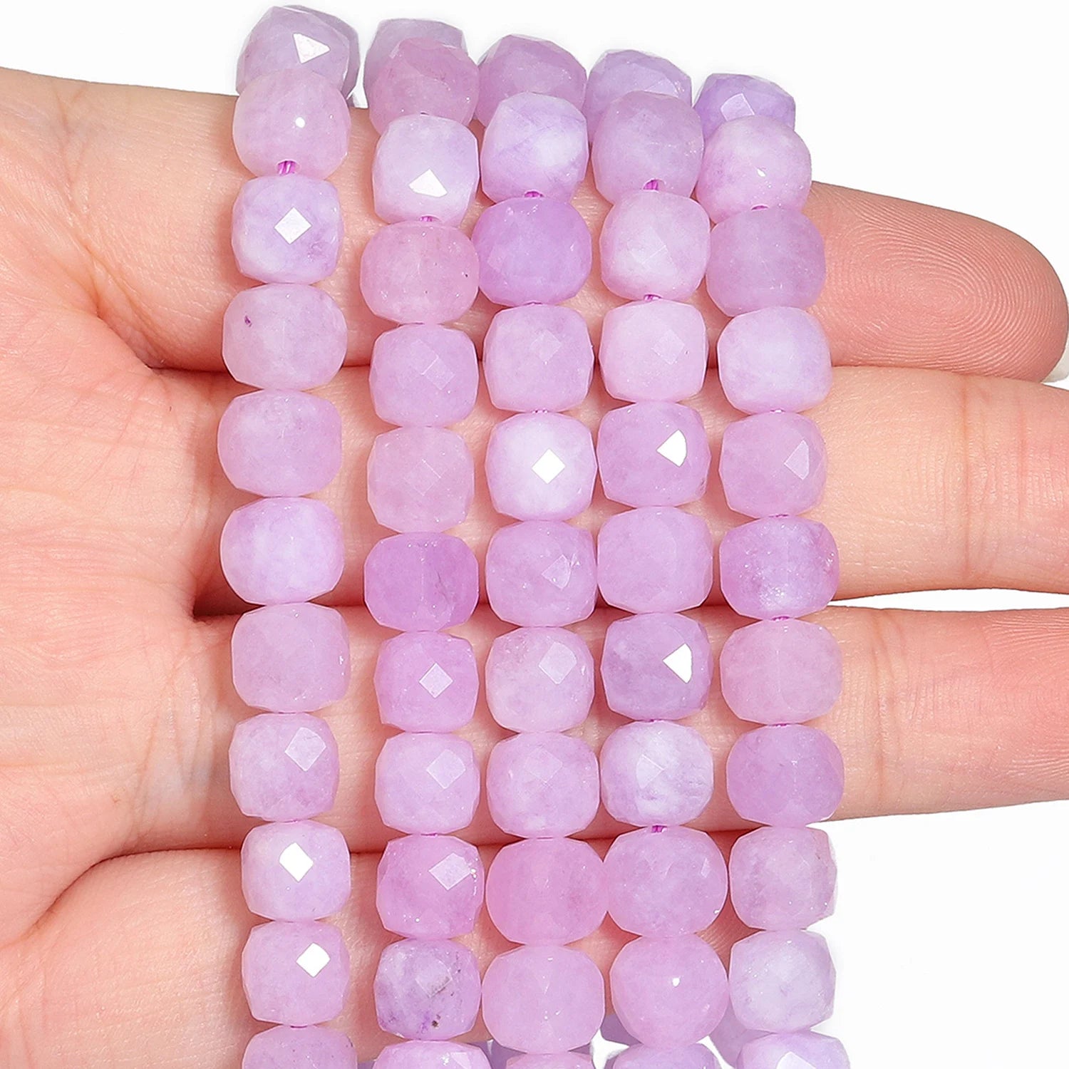 7-8mm Faceted Cube Beads Tourmaline Picture Jasper Agate Turquoise Amethyst Stone Beads for Jewelry Making Diy Accessories