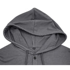 Men's Short-sleeved T-shirts for Sports and Fitness American-style Henley Shirt Hooded Top