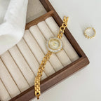 Women's Watches 2025 Luxury Elegant Ladies Wrist Watch Gold Rhinestone Quartz Wristwatch Vintage Female Small Clock reloj mujer