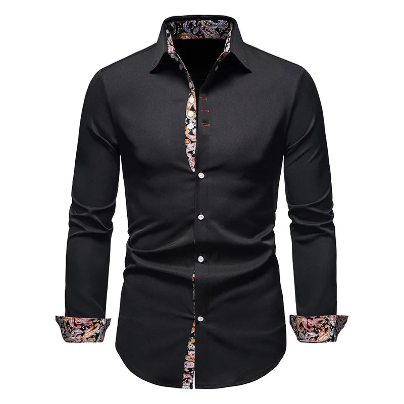 Men's Shirt with Collar White Shirts Man Long Sleeve Men's Shirts Mens Polo Shirts for Men Famous Brands Camisa Social Masculina