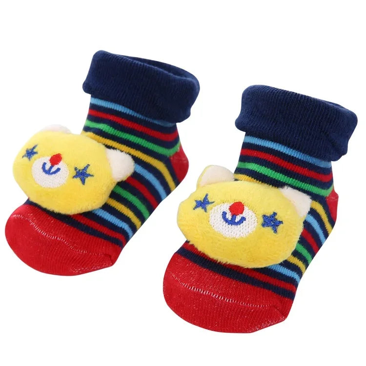 Fall Winter 0-1 Year Old Baby Socks Cute 3D Cartoon Doll Socks Warm Cute Socks Baby Girl Boy Socks