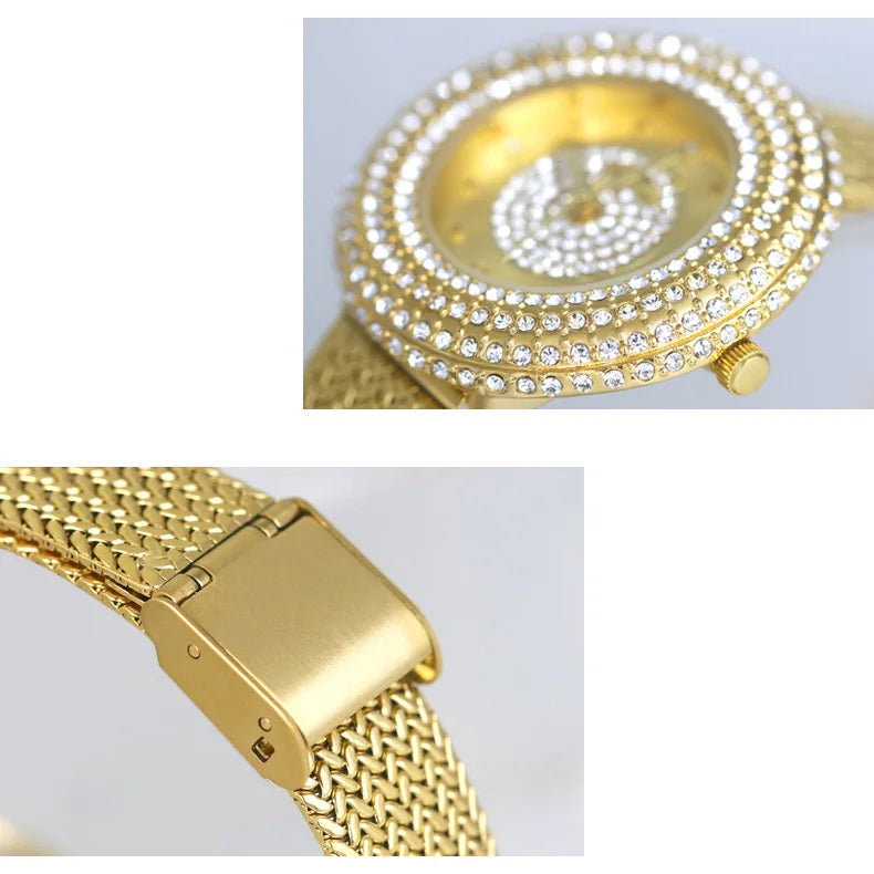 Fashion Luxury Watches For Woman New Vintage Golden Women's Wristwatches Ladies Dress Quartz Clock High Quality Relogio Feminino