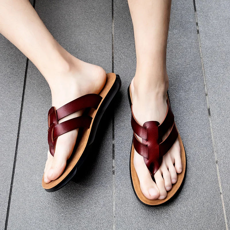 Men's High Quality Sandals Summer Men Shoes Breathable Walking Beach Slippers Outdoor Sandals Casual Fashion Male Filp Flops