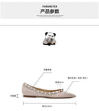 Women's Flat Shoes luxury woman shoes Leather Brand Rivet Flat Shoes Comfortable Casual Outdoor Pointed Toe Shallow Ladies shoes