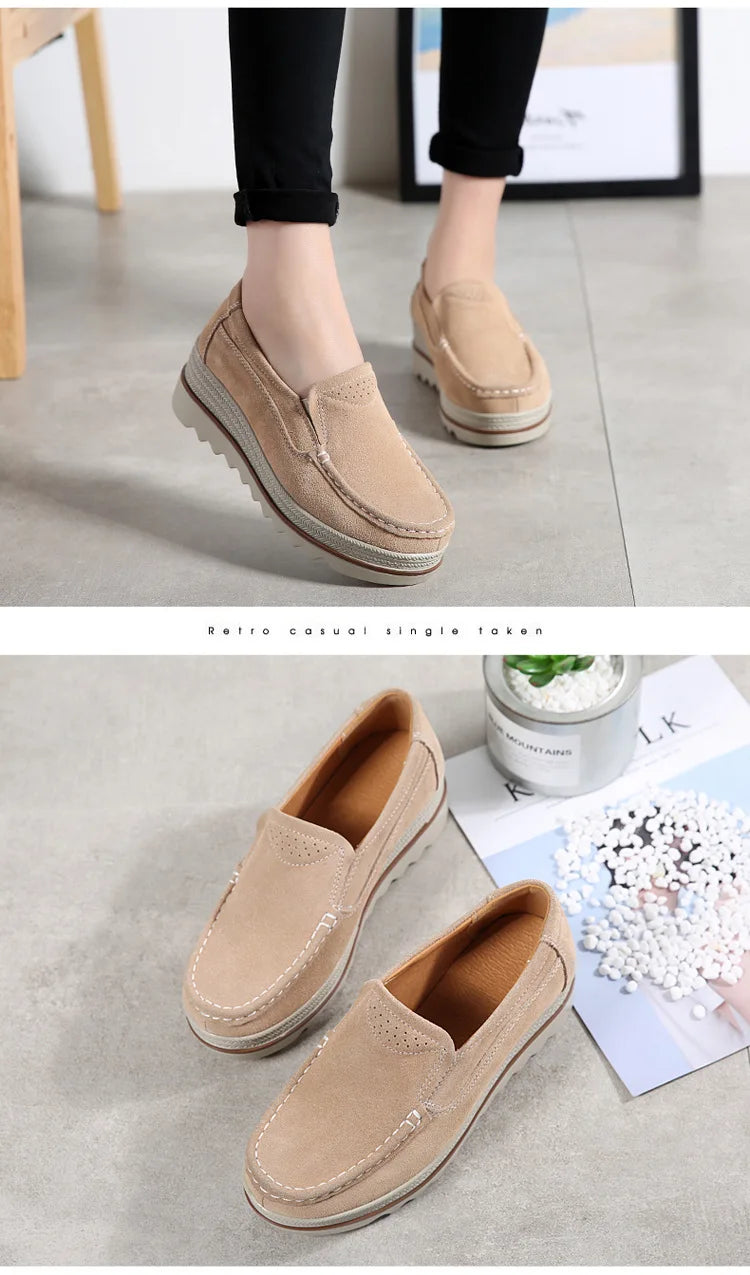 2023 Spring Women Flats Shoes Platform Slip On Flats Woman Sneakers Female Suede Ladies Tenis Loafers Moccasins Casual Shoes