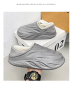 Slippers for Men Add Velvet Heel Covering Non-Slip Wear-resistant Waterproof Couple Women Home Shoes Shoes for Men Warm New