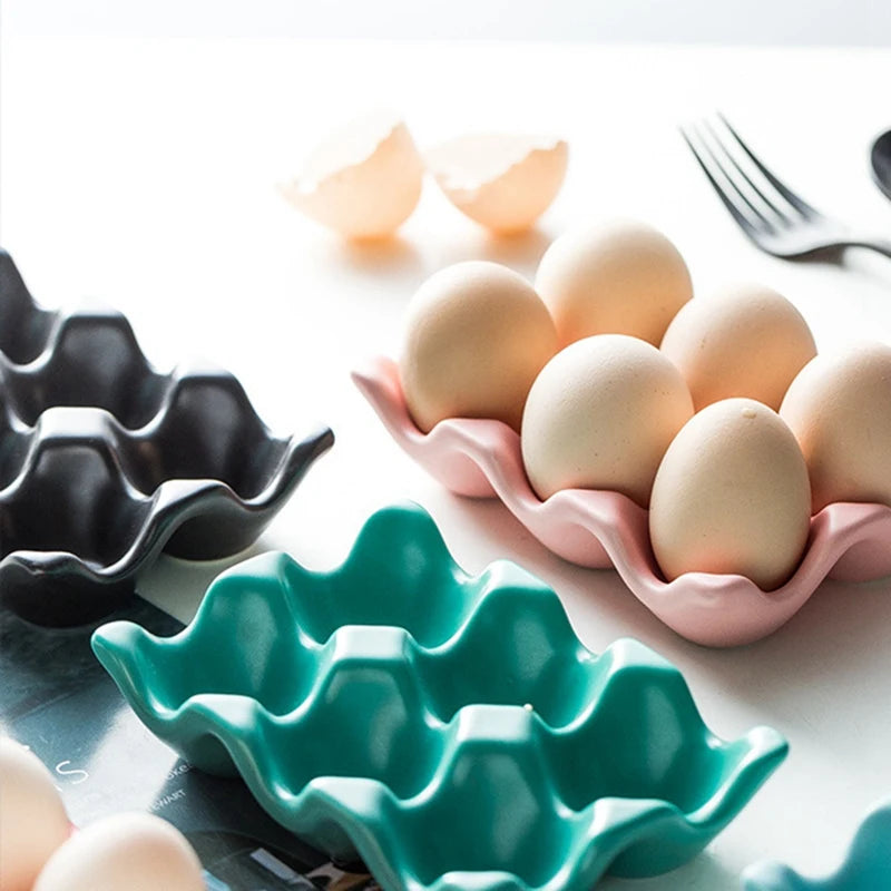 Kitchen Supplies Egg Tray Egg Rack Household Ceramic Tableware Supplies Egg Tray Egg Tray