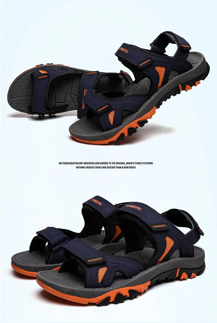 Men's Sandals 2022 Beach and Sea Casual Shoes Sandal for Men Summer Male New Slippers Wears Genuine Leather Man Flip Flops