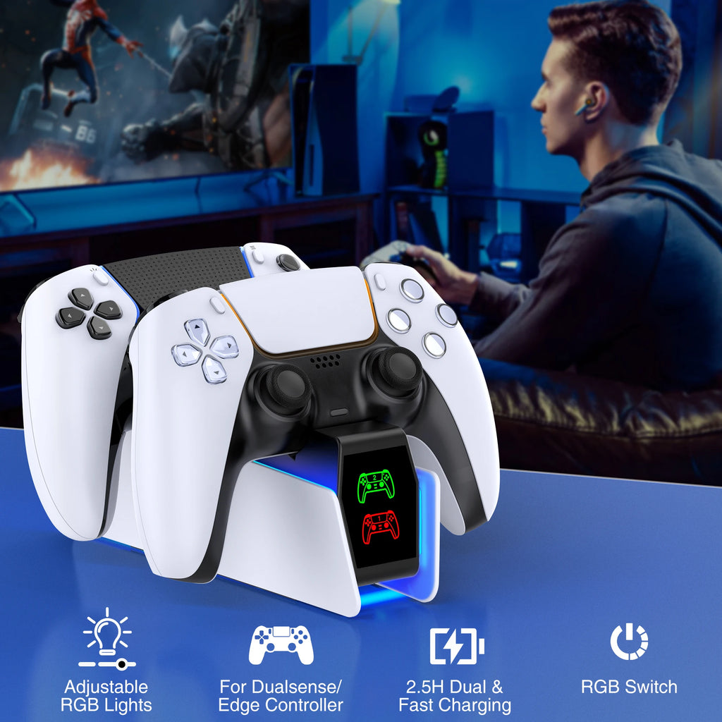 Controller Charging Station For PlayStation 5 Dual Fast Charger LED Indicator Charging Stand Docking Station ps5 accessories