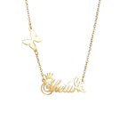 Nextvance Personalized Name Necklace Butterfly Stainless Steel Customized Pendant Chain Lover For Women Creative Gift Jewelry