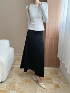 Women's casual stitching slim fit shoulder slimming base long sleeved T-shirt