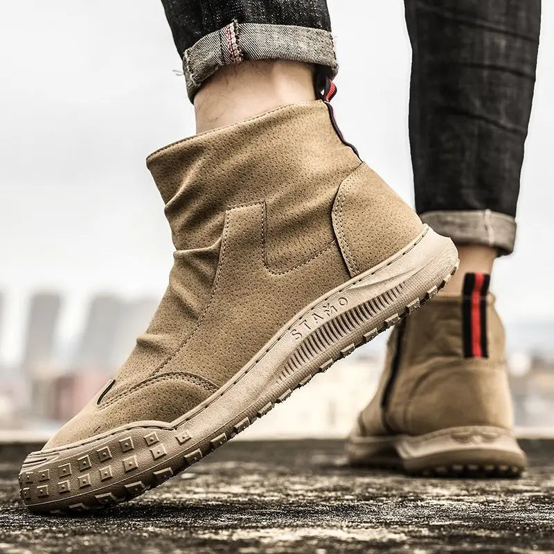 New Male Shoes Spring Autumn Men's Boots High Cut Footwear Quality Offers Cheap Original Deals Y2k Size 45 Designer Classic Sale