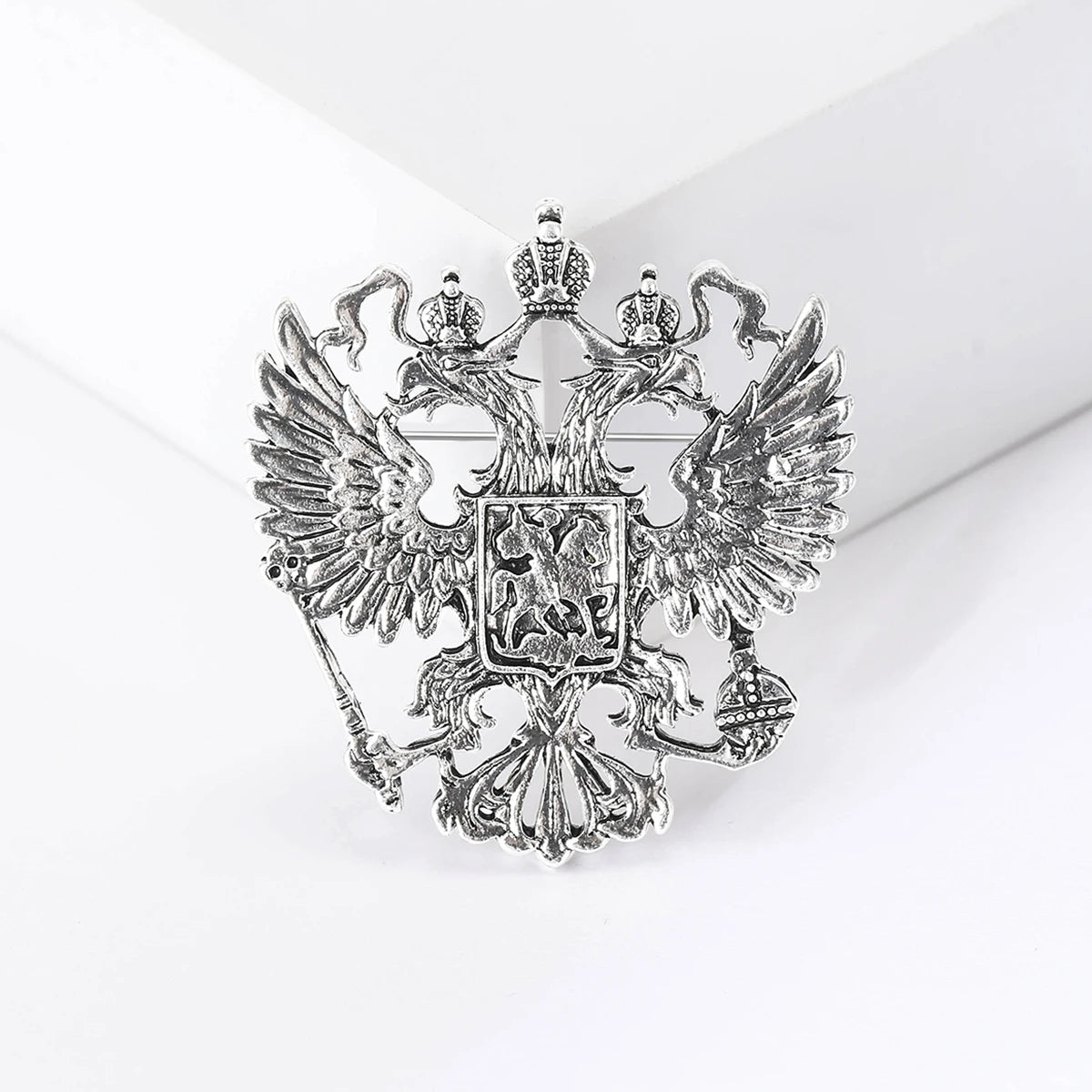 Beaut&Berry Retro Men's Double Headed Eagle Brooch Alloy Animal Pin Fashion Accessory Men's Jewelry Accessories Gift