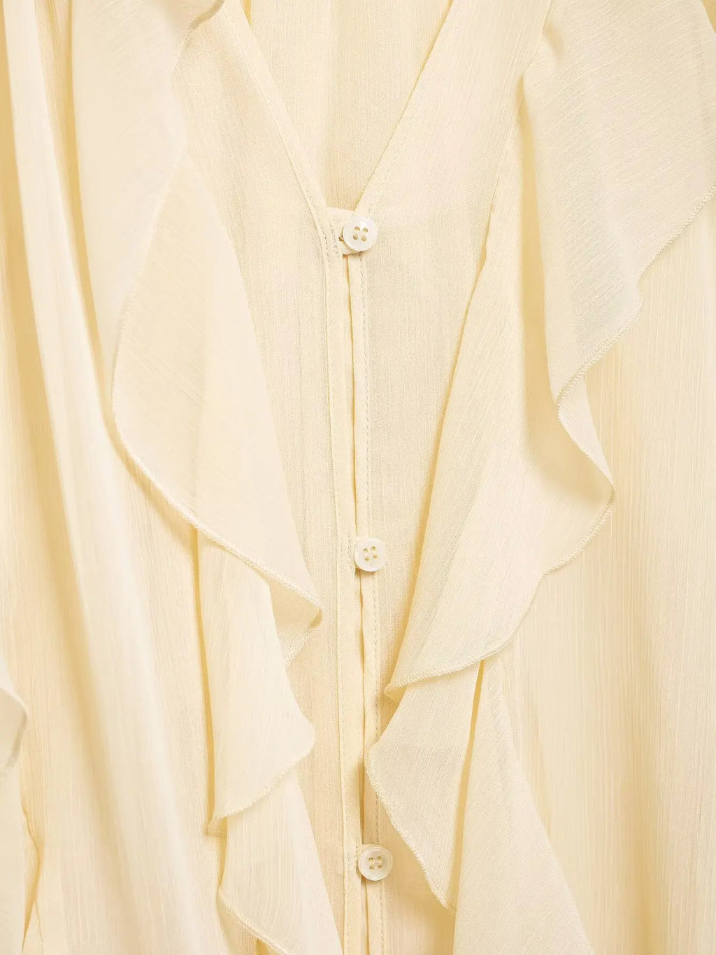 Women's Casual Ruffled Shirt Loose Lace Up Hollow Out V Neck Tops 2025 Spring Blouses Women Clothes