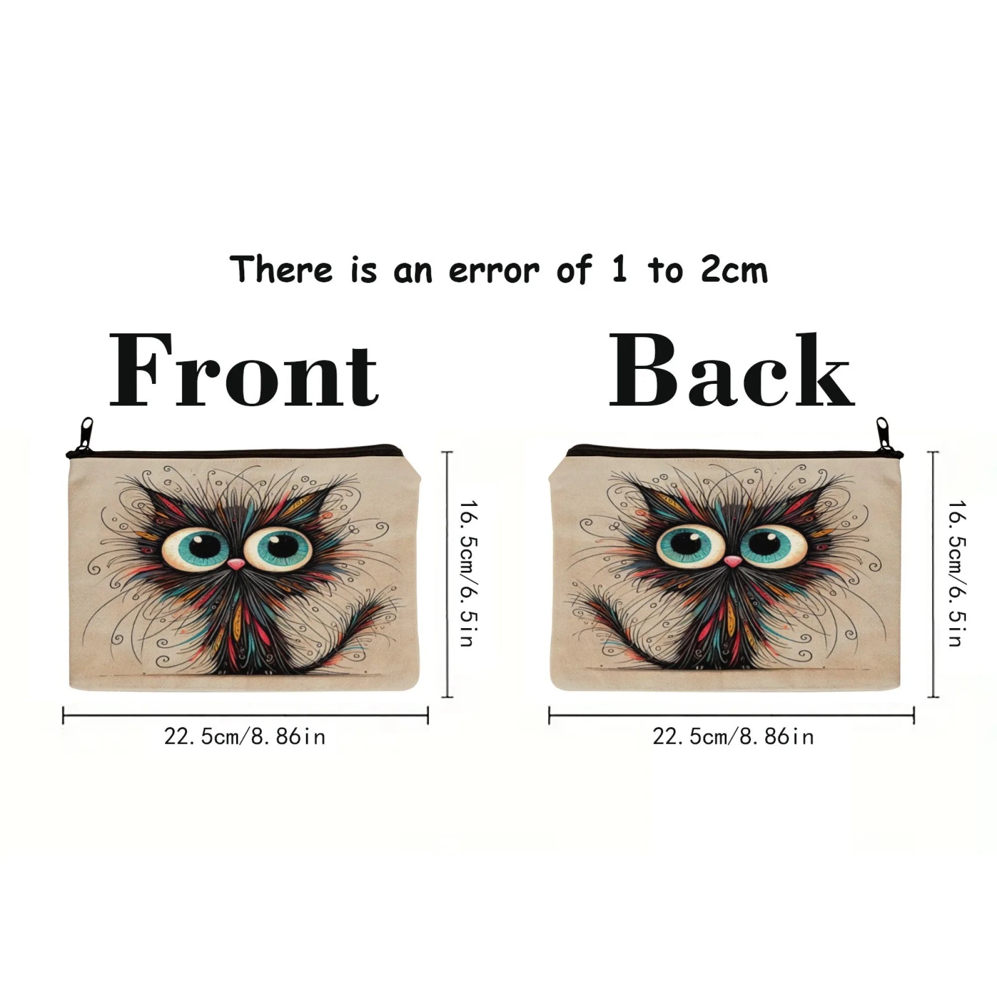 Adorable Black Cat Cosmetics Bag Stylish & Durable Travel Organizer -Perfect Portable Toiletry Bag for Fun Convenient Storage