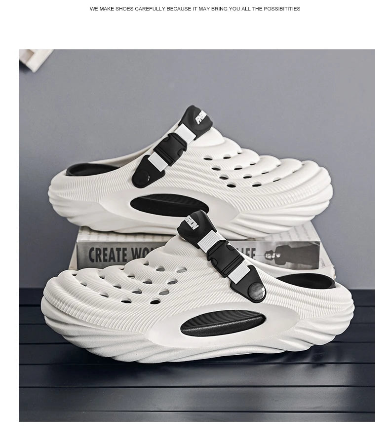 New Men Massage Slippers Slides Indoor Outdoor Sandals Beach Casual Shoes Comfortable Sole Men's Slippers