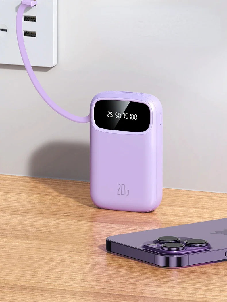 BCAK/ flagship store 200000 Milliampere Wholesale Power Bank with Built-in Cable, Mini, Portable, Fast Charging Mobile Power Sup