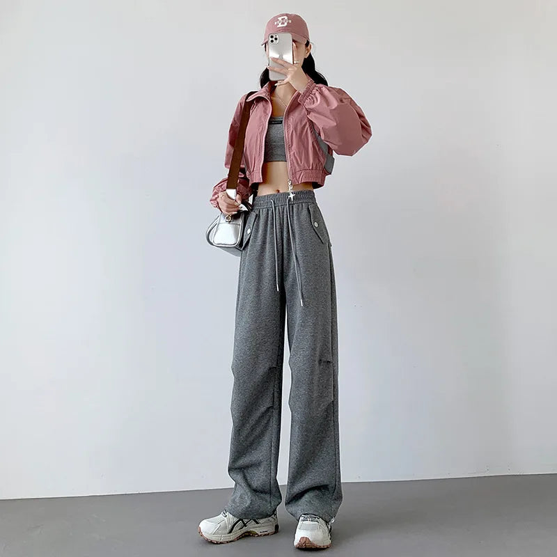 pants for women in autumn 2025 new loose fitting straight tube casual high waist wide leg pants women y2k streetwear Cargo pants