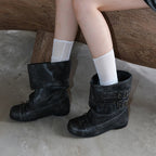 Flats Women Ankle Boots Fashion Designer Punk Boots Winter Woman Chelsea Boots 2025 Trend New Buckle Gladiator Motorcycle Botas