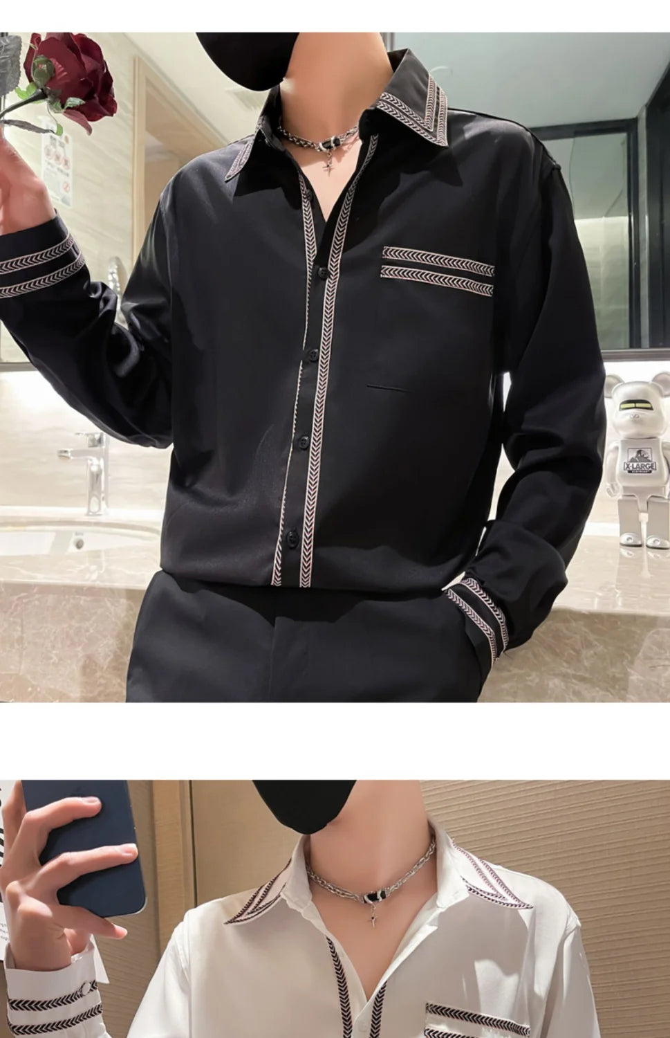 Men Long Sleeve Shirt Casual Fashion Stylish Versatile Top