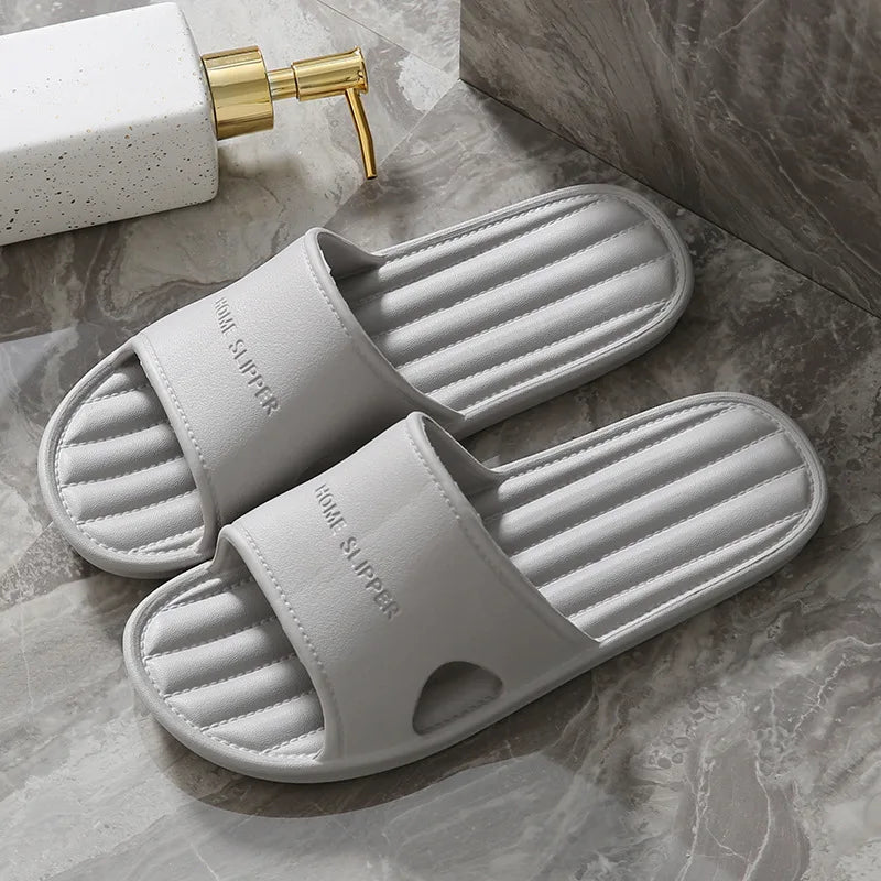 Men's Slippers Men's Summer Home Indoor Bath Non-Slip Home Bathroom Soft Bottom Home Couple Slippers Men's