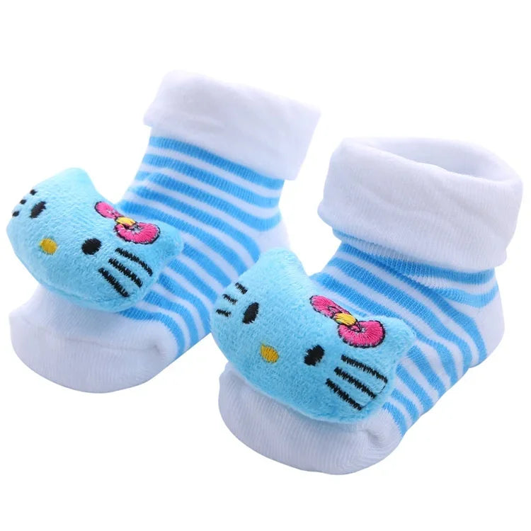 Fall Winter 0-1 Year Old Baby Socks Cute 3D Cartoon Doll Socks Warm Cute Socks Baby Girl Boy Socks