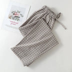 Pajama Pants Women Plaid Cotton Home Trousers Loose Breathable and Soft Straight Leg Trousers Fashionable Sleeping Pants