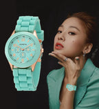 Women Watches 2025 New Fashion Luxury Brand Women's Watch Silicone Strap Quartz Wrist Watch For Female Relogio Feminino Zegarki