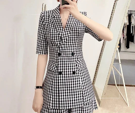 Women's 2 Pant Set Black Baggy Two Pieces Sets Pants for Woman Plaid Outfits Blazer and Trousers Suits Korea Stylish Groups of D