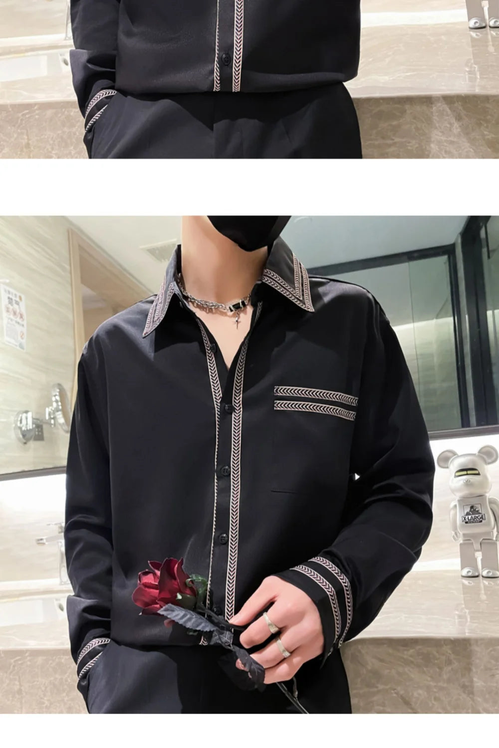 Men Long Sleeve Shirt Casual Fashion Stylish Versatile Top