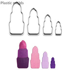 Four Specification Cartoon Women's Cosmetics Graphics Lipstick,Plastic Mold,Cake Fondant Tools,Cookie and Sushi Fruits Cutters