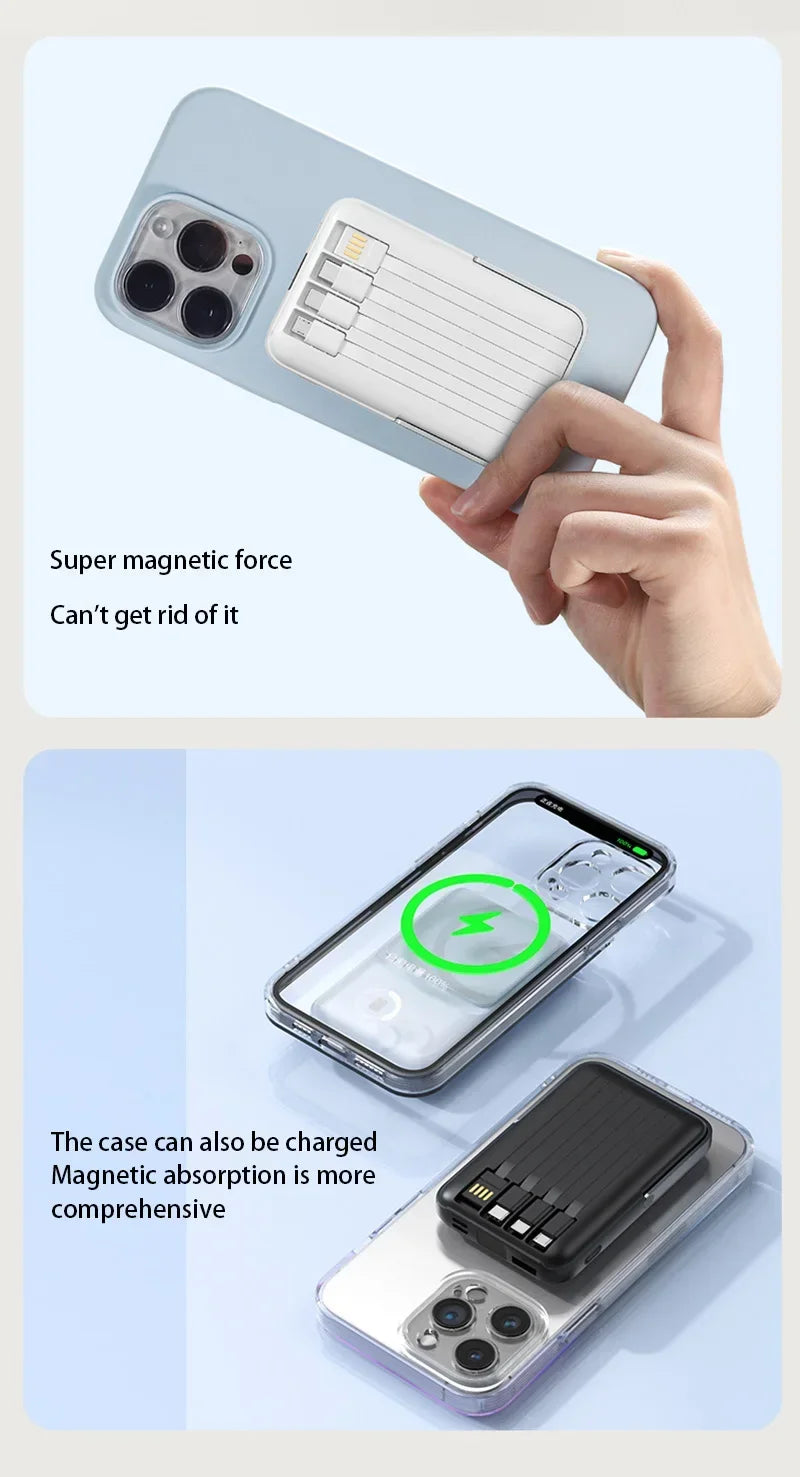 Magnetic Power Bank with Bracket 50000 MAh Large Capacity Built-in PD20W Two-way Fast Charging External Battery for iPhone