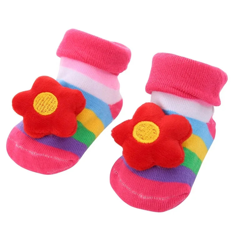 Fall Winter 0-1 Year Old Baby Socks Cute 3D Cartoon Doll Socks Warm Cute Socks Baby Girl Boy Socks