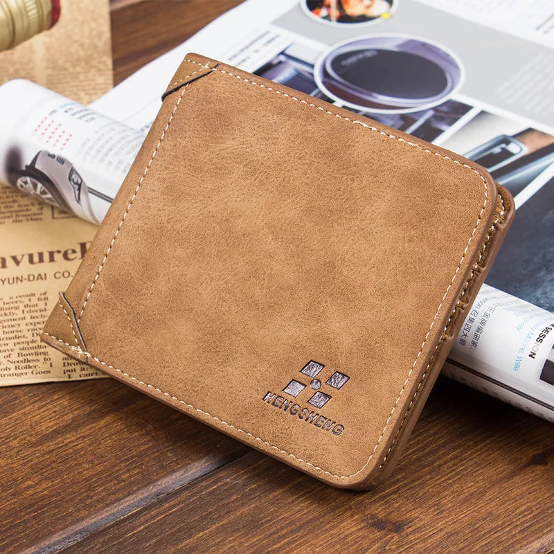 Men's Wallets European and American Retro Wallets Thin Fashion Casual Nubuck Leather Horizontal and Vertical Men's Wallets