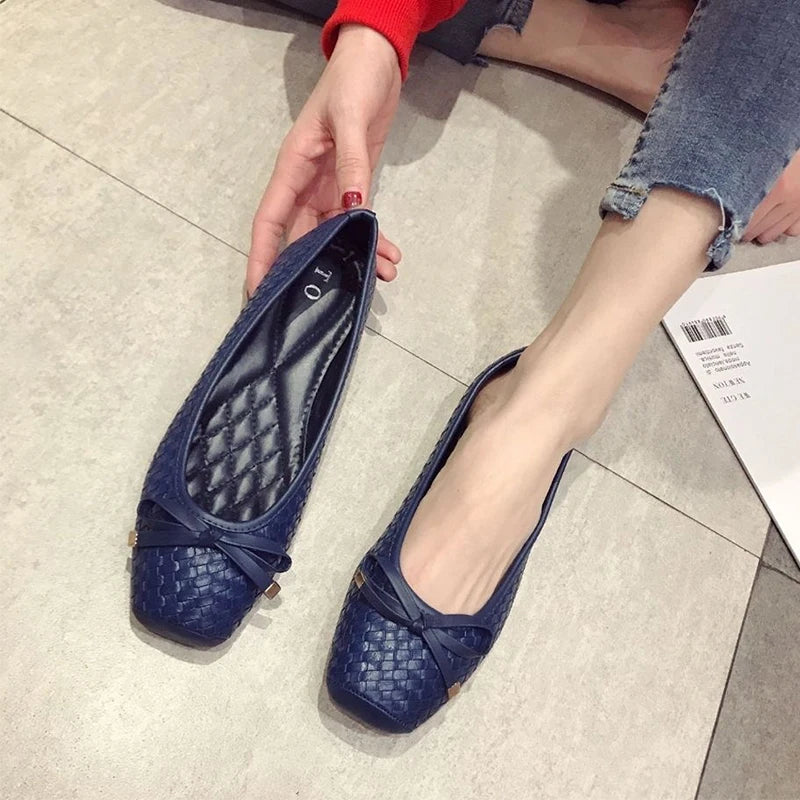 Fashion Flats for Women Boat Shoes Women Flats Elegant Office Ladies Shoes Soft Comfortable Big Size 41 A2272