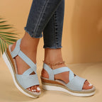 Summer Woman's Sandals Fashion Open Toe Women Wedges Sandals Comfortable Beach Shoes Outdoor Anti-Slip Platform Shoes for Women