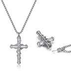 2024 New Luxurious Spoon Necklace Retro Snake Around Cross Stainless Steel Hollow Pendant Fashion Jewelry for Woman Man