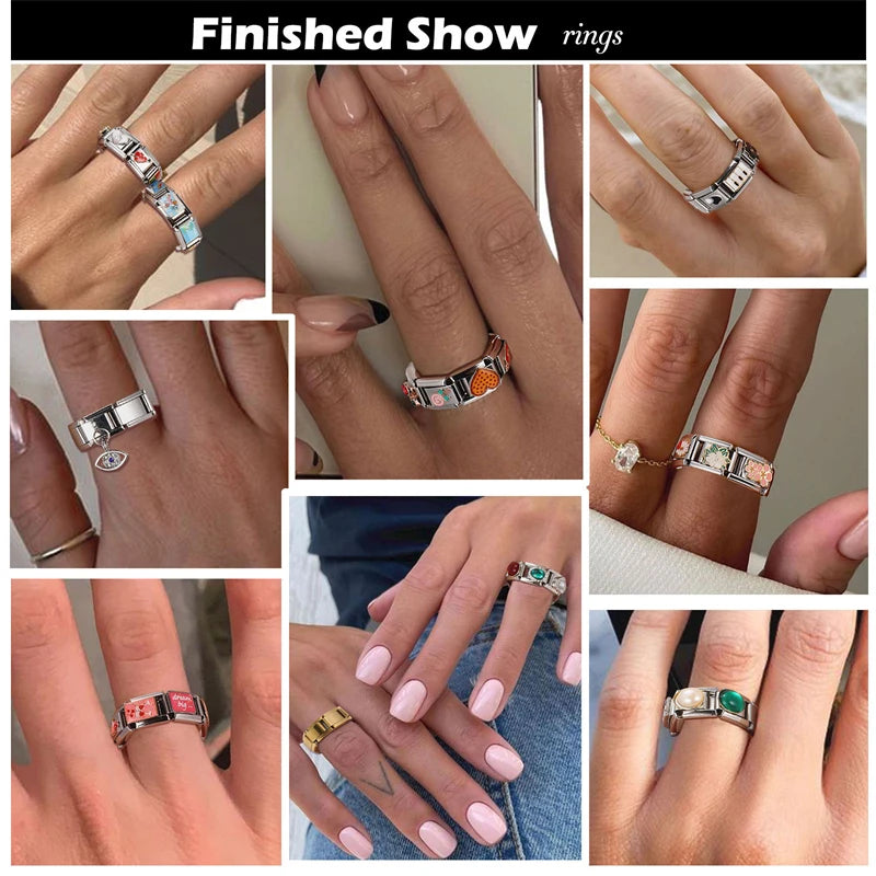 Y2K Charm Cherry Blessings Skirt Balloon Italian Charm Links Fit 9mm Bracelet Stainless Steel DIY Jewelry Making Birthday Gift