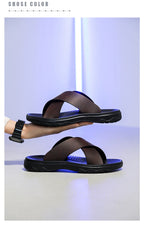 Men's Slippers 2025 Summer Large Size Outdoor Beach Casual Sandals Trend Men Shoes Flat Non-slip Comfortable Shoes Zapatillas